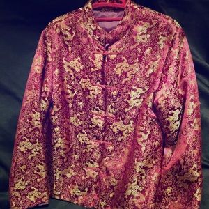 Vtg Chinese Traditional Dragon Embroidered Jacket